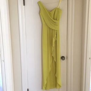 BCBG one-shoulder gown
